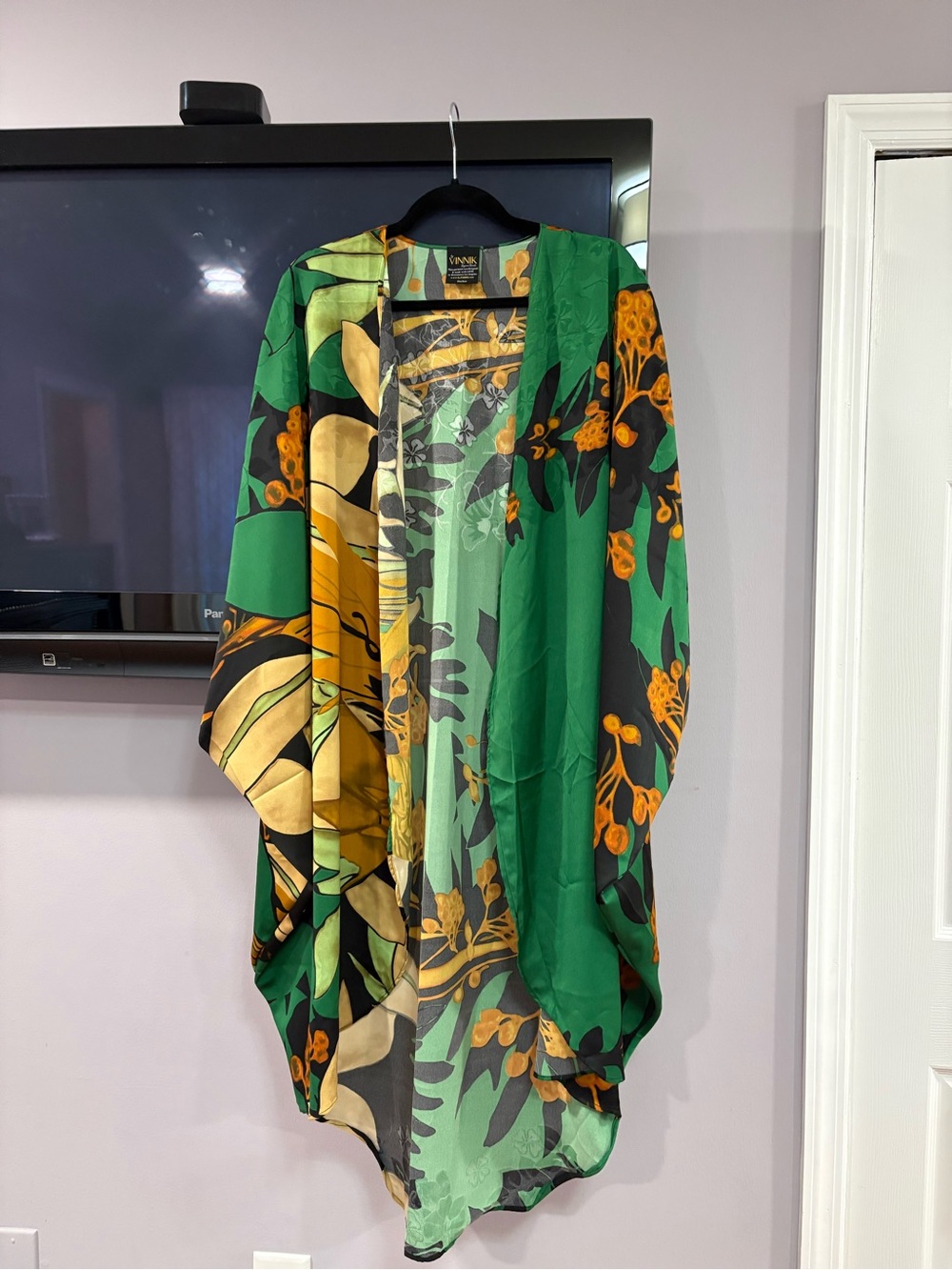 Green Floral Kimono Cape